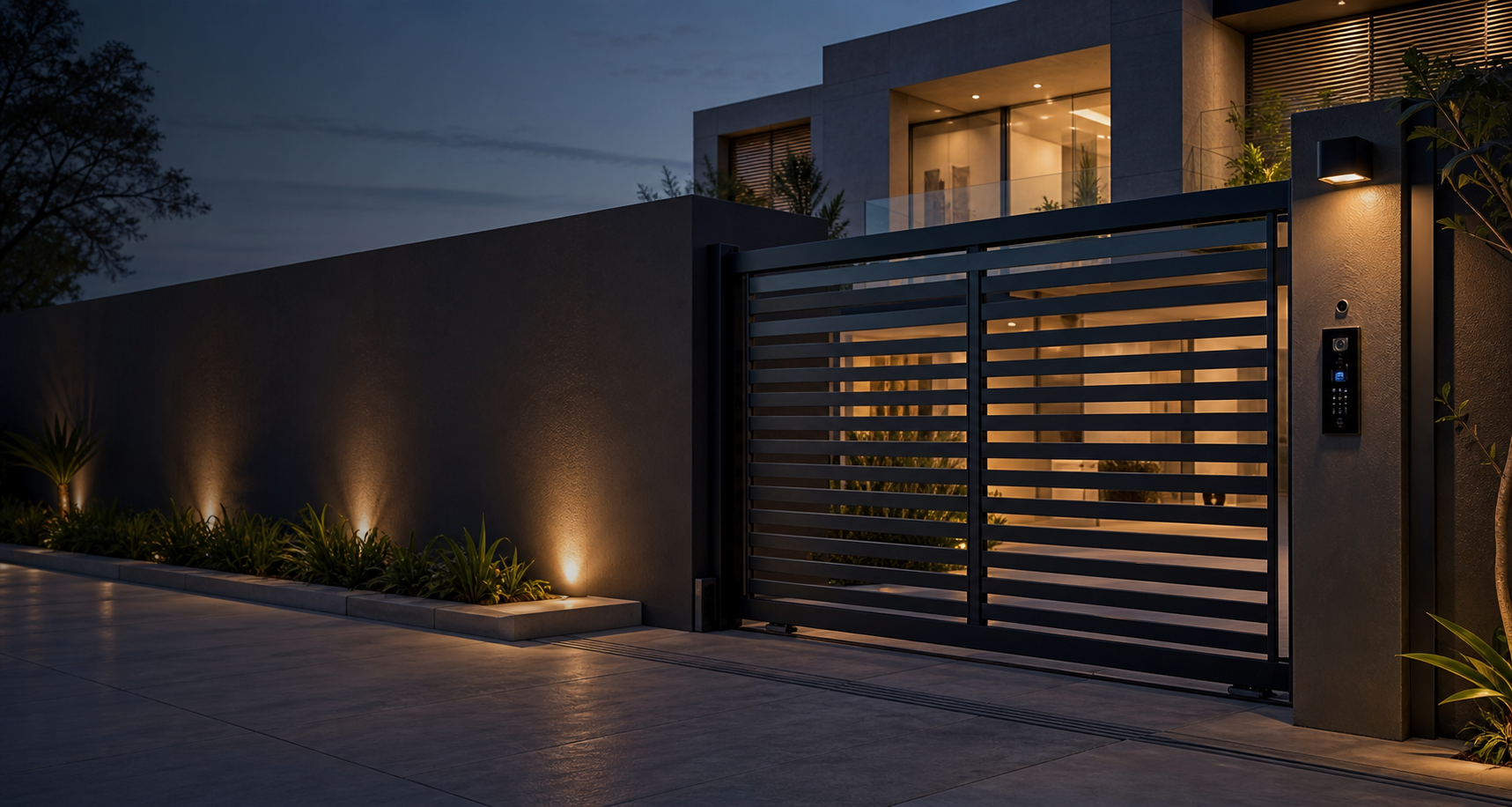 Modern automated property gate with smart access control